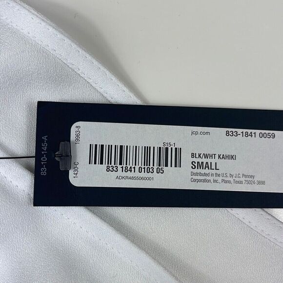 Worthington Shirt High Neck Sleeveless Women's Halter Pineapple Print Black Smal - Picture 8 of 8